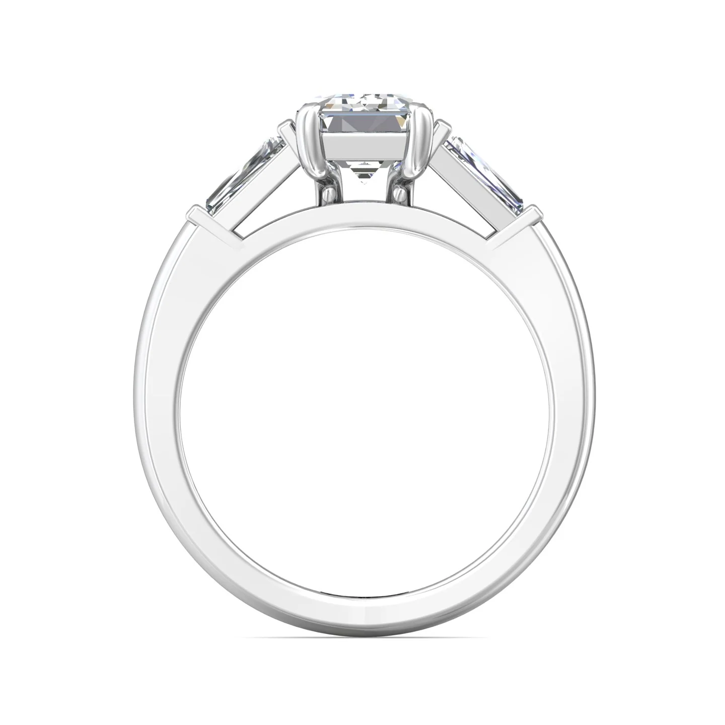 Martin Flyer Three Stone Emerald Cut Engagement Ring CT03STBPL-C-8.5X6.2EC - Image 3