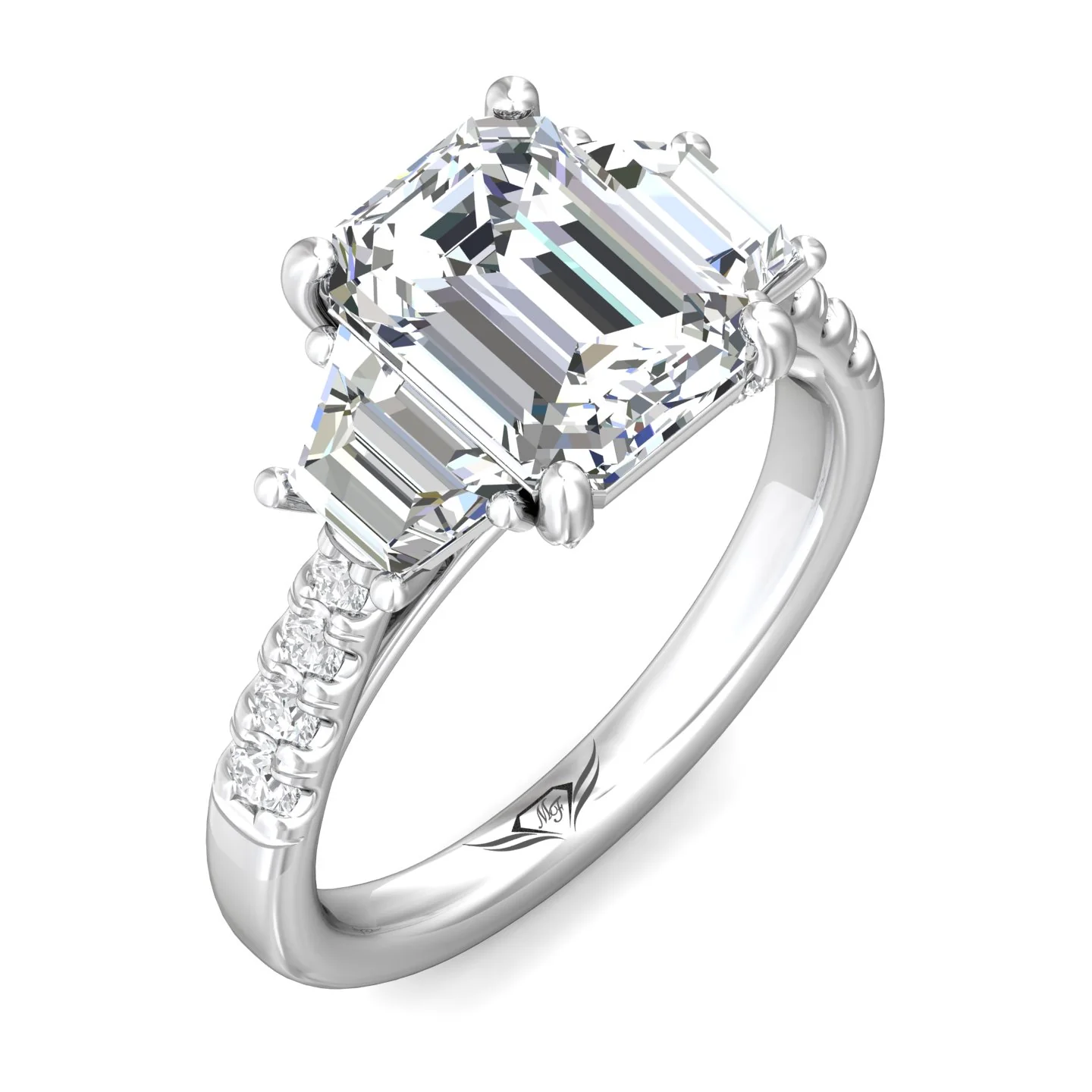 Martin Flyer Encore Emarld Cut Engagement Ring CT06LSTRPL-C-9.5X7.0EC - Image 5