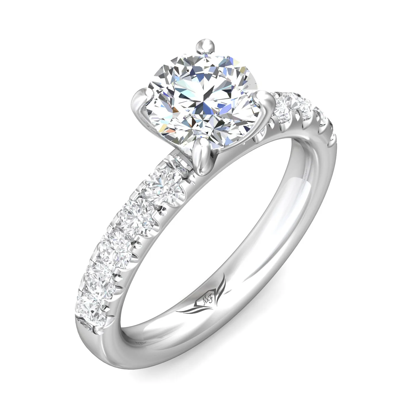 Martin Flyer Micropave Round Engagement Ring DERM4MPL-C-7.5RD - Image 5