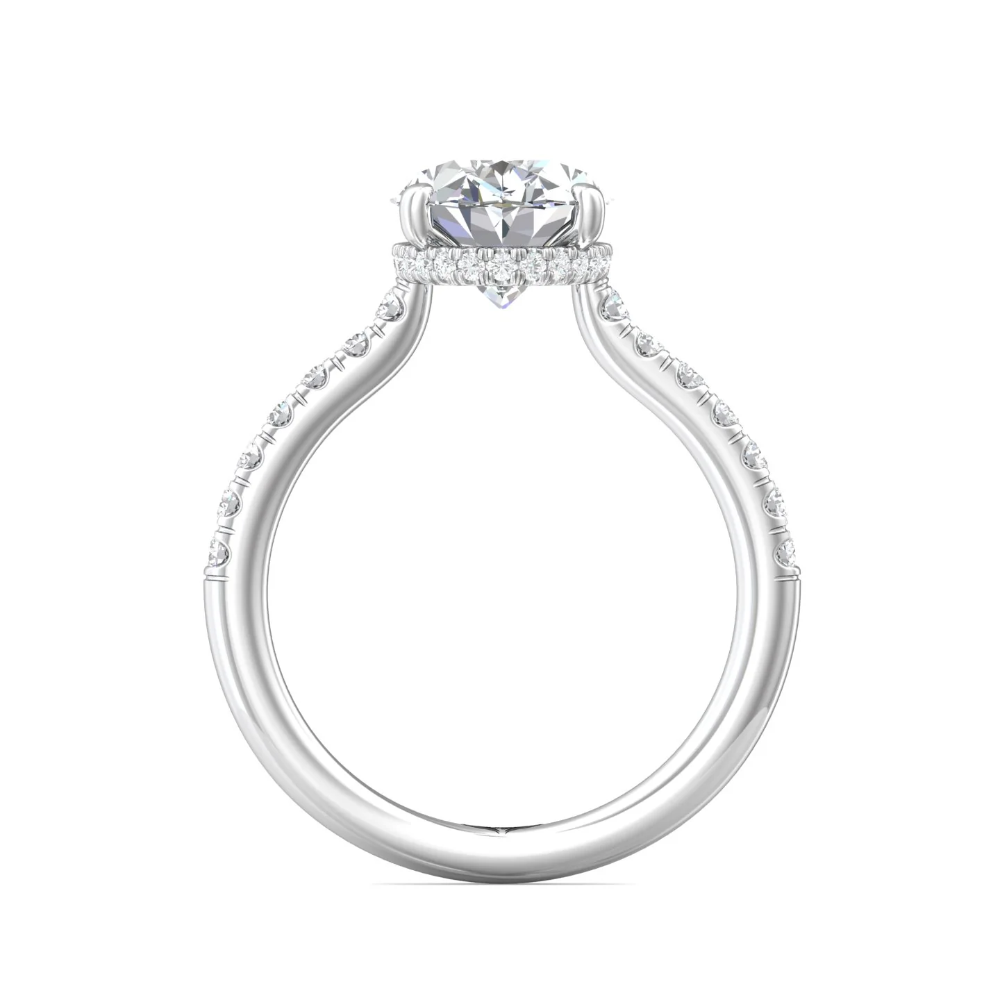 Martin Flyer Micropave Oval Engagement Ring DERM92PL-C-10.9X8.2OV - Image 3