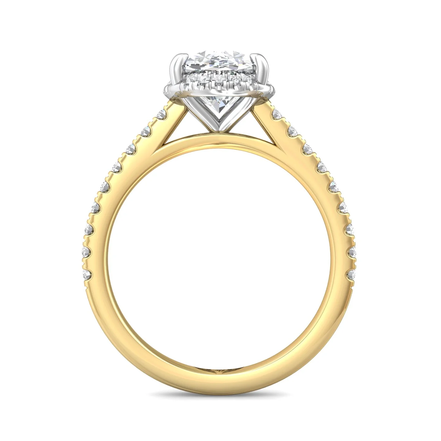 Martin Flyer Micropave Oval Engagement Ring DERM98YZPL-C-9.7X7.2OV - Image 3