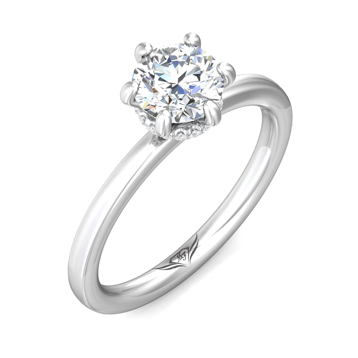 Martin Flyer Solitaire Round Engagement Ring DERS37XSPL-7.5RD - Image 5