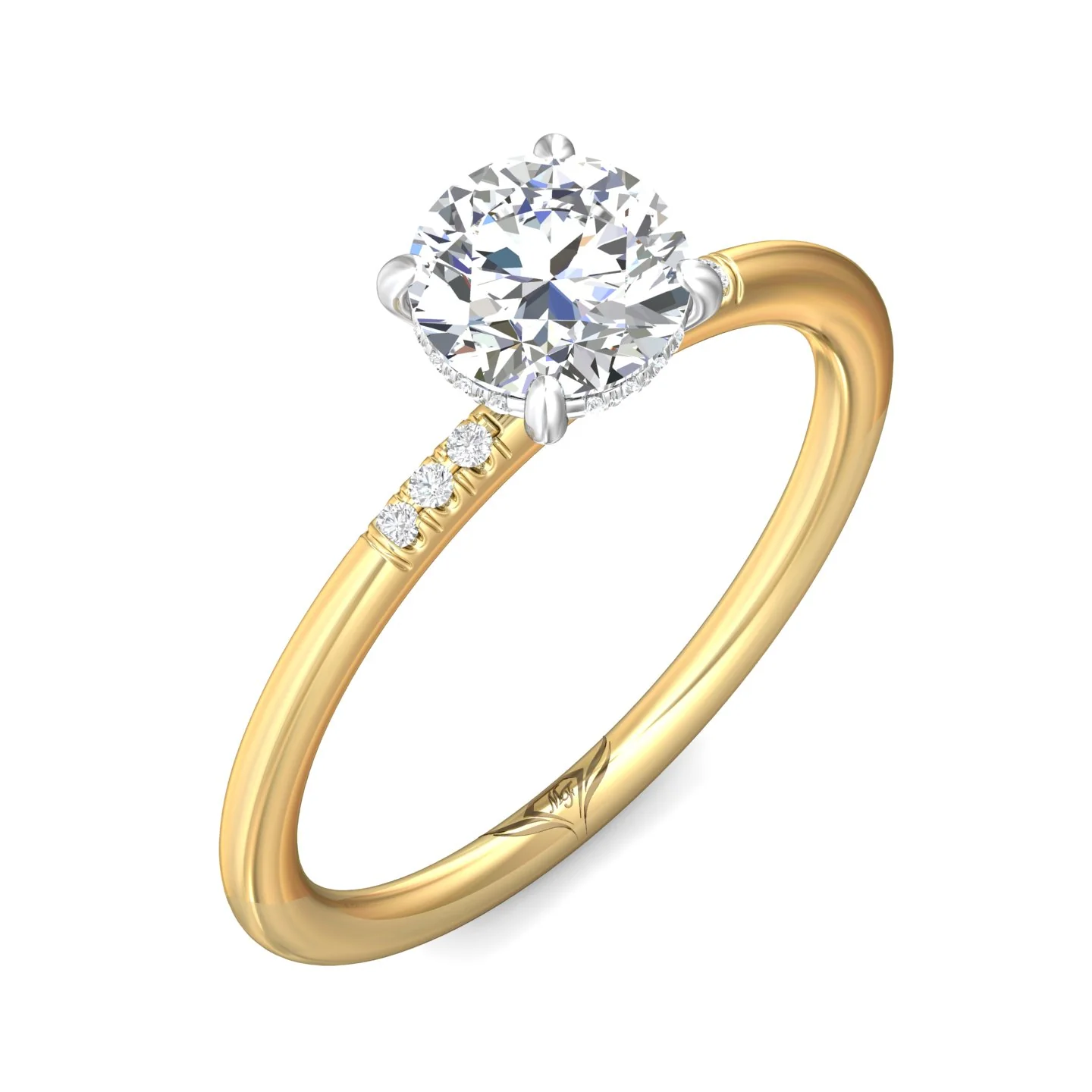 Martin Flyer Solitaire Round Engagement Ring DERS39XSRDRYZPL-C-8.0RD - Image 5