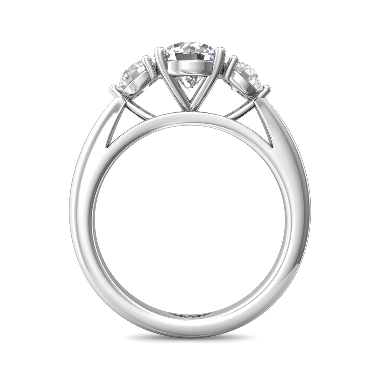 Martin Flyer Three Stone Round Engagement Ring DERT02SPL-C-6.5RD - Image 3