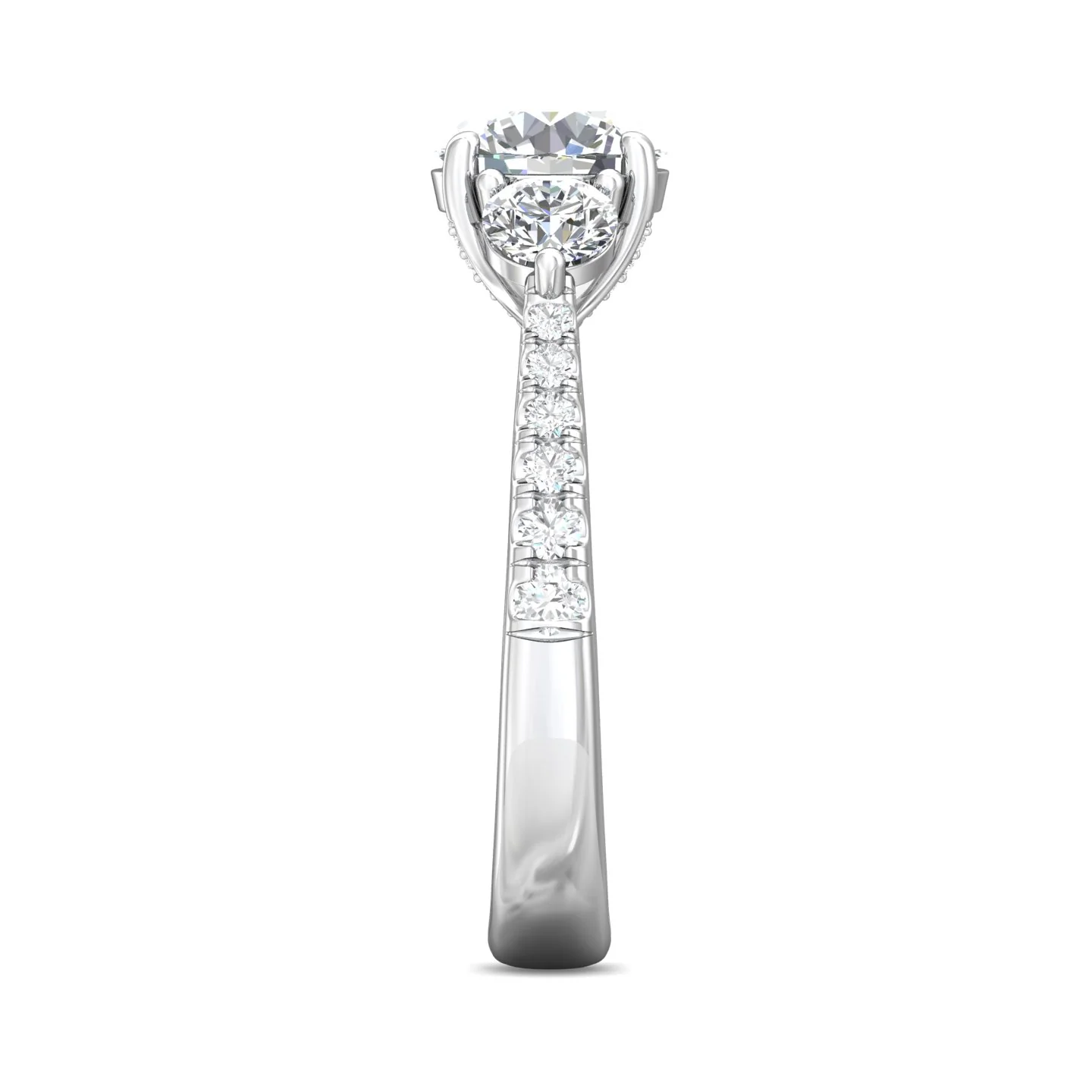 Martin Flyer Three Stone Round Engagement Ring DERT04MRPL-C-7.5RD - Image 4