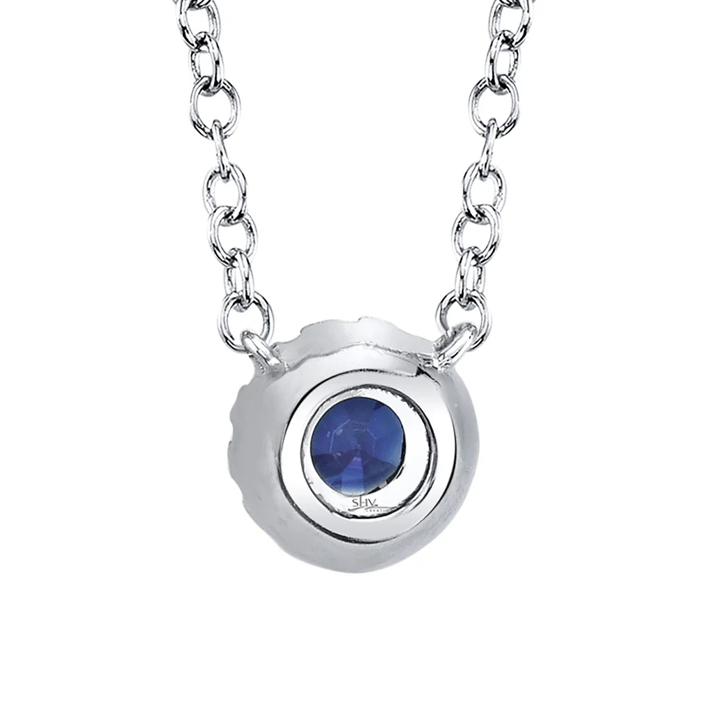 Shy Creation Diamond & Blue Sapphire Necklace SC55002751 - Image 3
